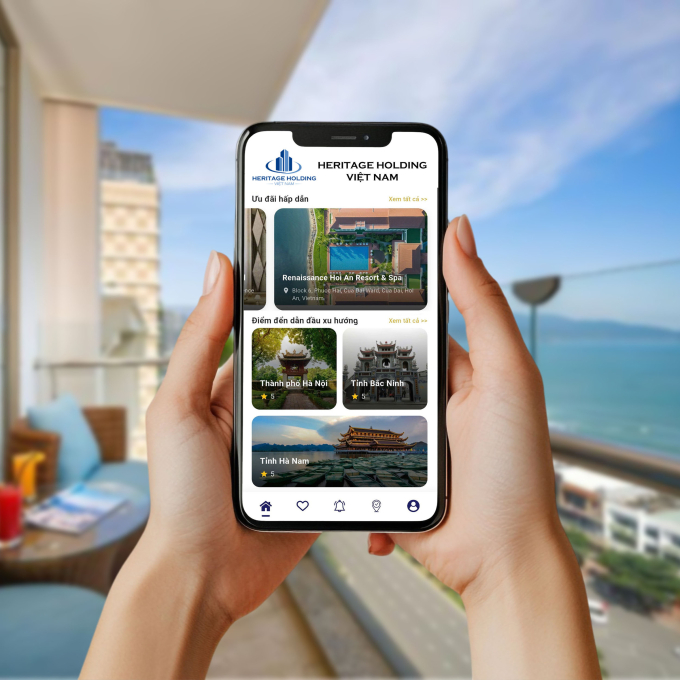 Giao diện ứng dụng E-Booking. Ảnh: Heritage Holding Việt Nam