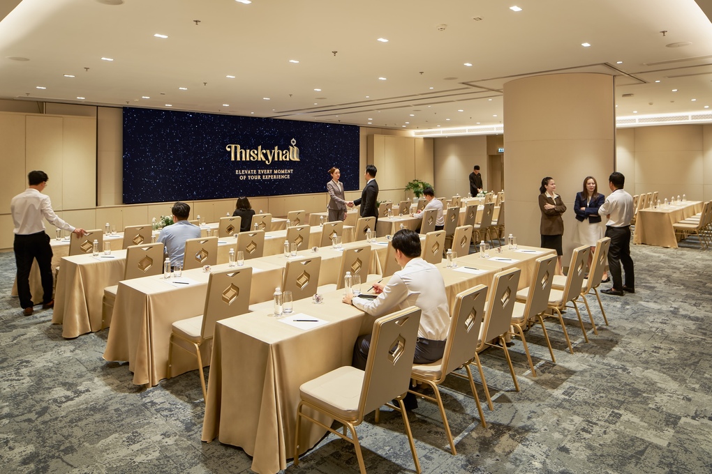 Sảnh Solar c&oacute; sức chứa 60-100 kh&aacute;ch, ph&ugrave; hợp với hội nghị, hội thảo v&agrave; workshop. Ảnh: Thiskyhall Sala