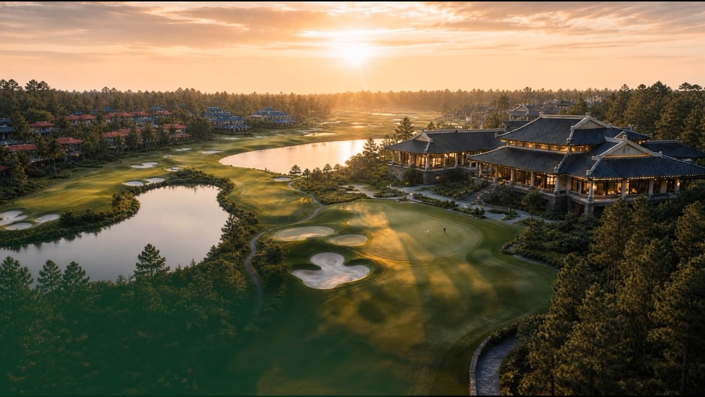 Ho&agrave;ng h&ocirc;n tại Majesty. Ảnh: Majesty - Golf & Wellness Residence