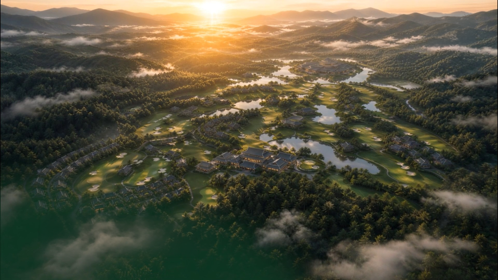 Khu nghỉ dưỡng nh&igrave;n từ tr&ecirc;n cao. Ảnh:  Majesty - Golf & Wellness Residence