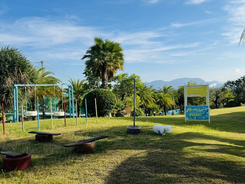 S&acirc;n chơi d&agrave;nh cho th&uacute; cưng. Ảnh: Duyen Ha Resort Cam Ranh