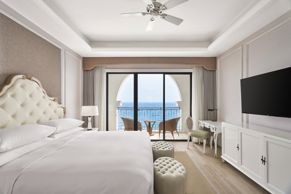 Kh&ocirc;ng gian ph&ograve;ng nghỉ tại Sheraton Phu Quoc Long Beach Resort. Ảnh: Sheraton Phu Quoc Long Beach Resort