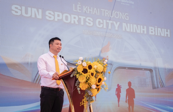 &Ocirc;ng Nguyễn Xu&acirc;n Chiến, Ph&oacute; Chủ tịch, Tổng Gi&aacute;m đốc Sun Group v&ugrave;ng miền Bắc ph&aacute;t biểu tại lễ khai trương. Ảnh: Sun Group